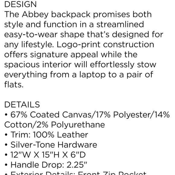 Michael Kors Abby large monogram, tech friendly backpack - Picture 8 of 9